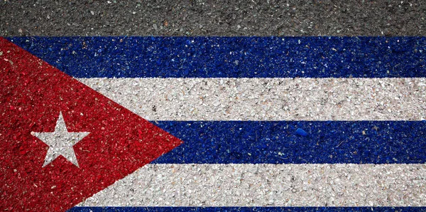 Bandera Nacional Cuba Sobre Fondo Piedra Concepto Orgullo Nacional Símbolo — Foto de Stock