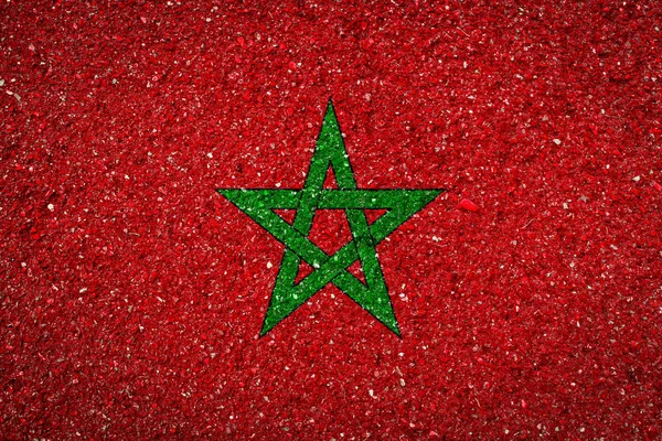 Bandera Nacional Marruecos Sobre Fondo Piedra Concepto Orgullo Nacional Símbolo —  Fotos de Stock