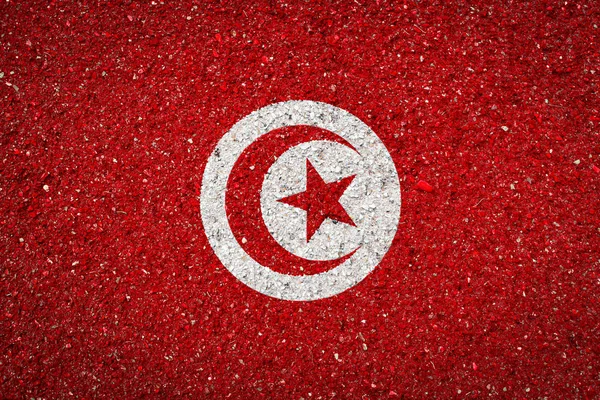 Drapeau National Tunisie Sur Fond Pierre Concept Fierté Nationale Symbole — Photo