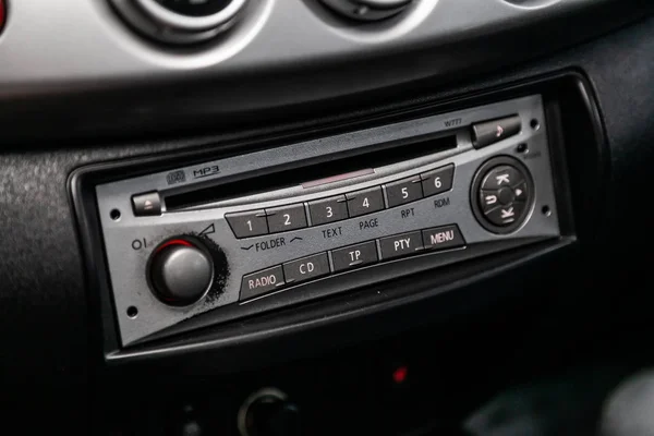 Novosibirsk Russia July 2019 Mitsubishi L200 Car Control Panel Audio — Stock Photo, Image