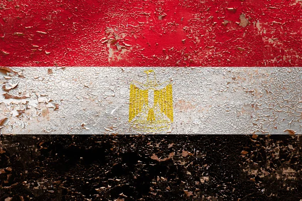 Nationale Vlag Van Egypte Oude Peeling Muur Achtergrond Het Concept — Stockfoto