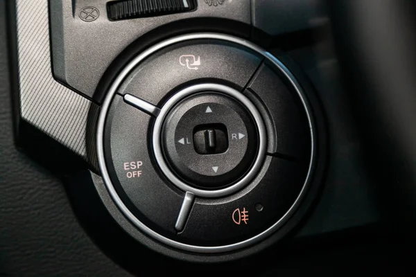 Novosibirsk Russia July 2019 Ssangyong Kyron Close Buttons Side Mirror — Stock Photo, Image