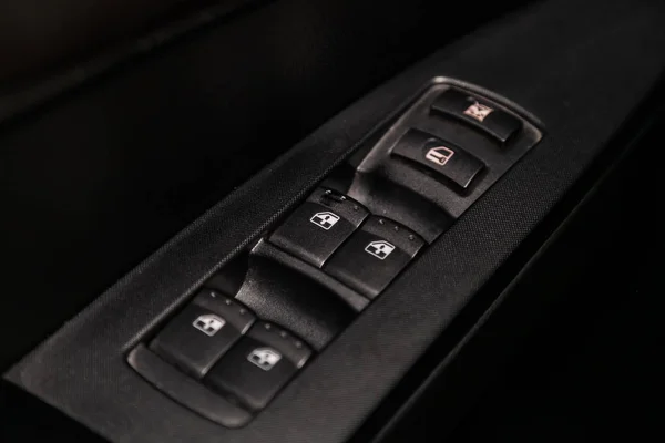 Novosibirsk Russia July 2019 Ssangyong Kyron Close Side Door Buttons — Stock Photo, Image