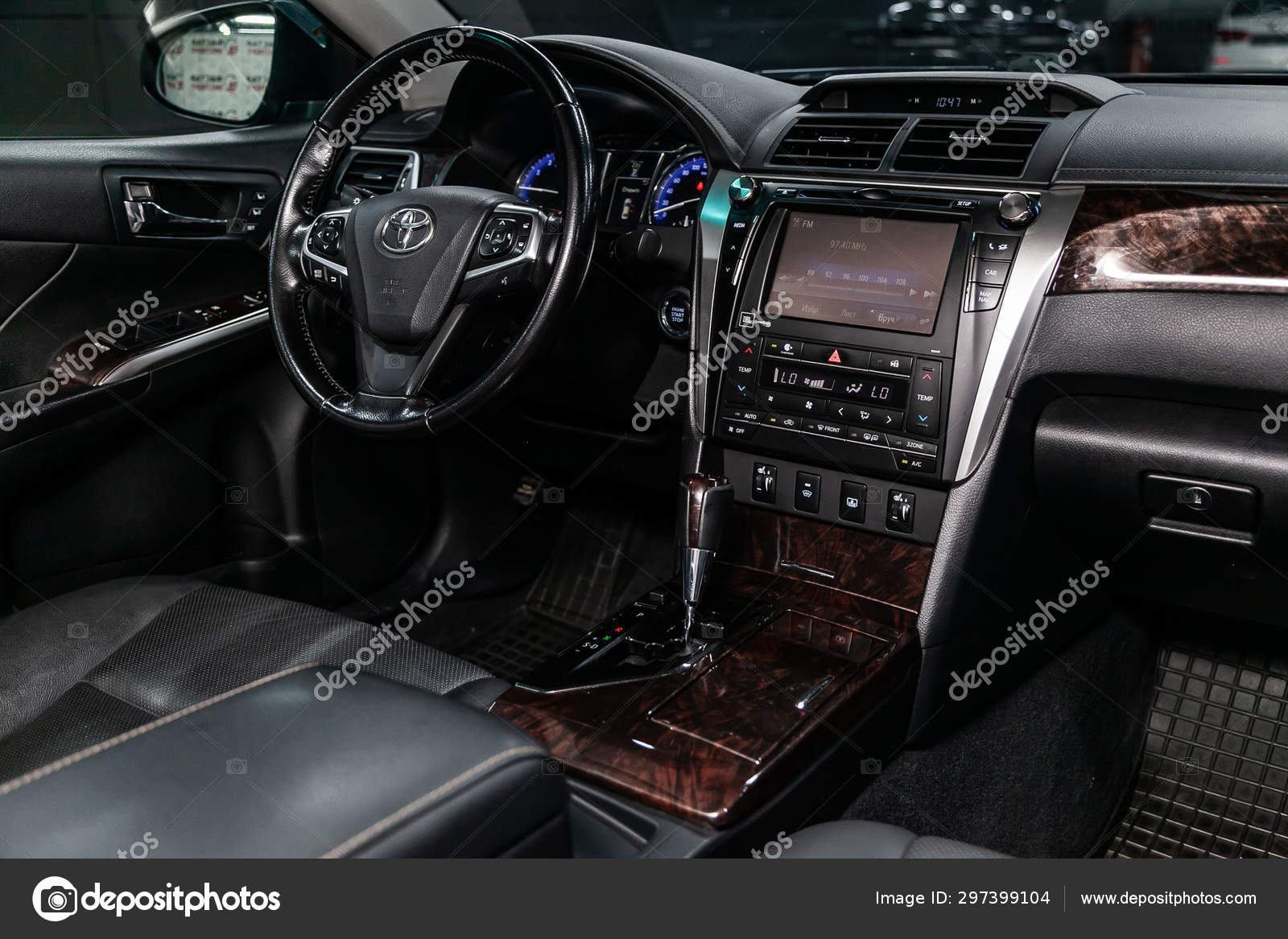 Novosibirsk Russia July 2019 Toyota Camry Close Dashboard