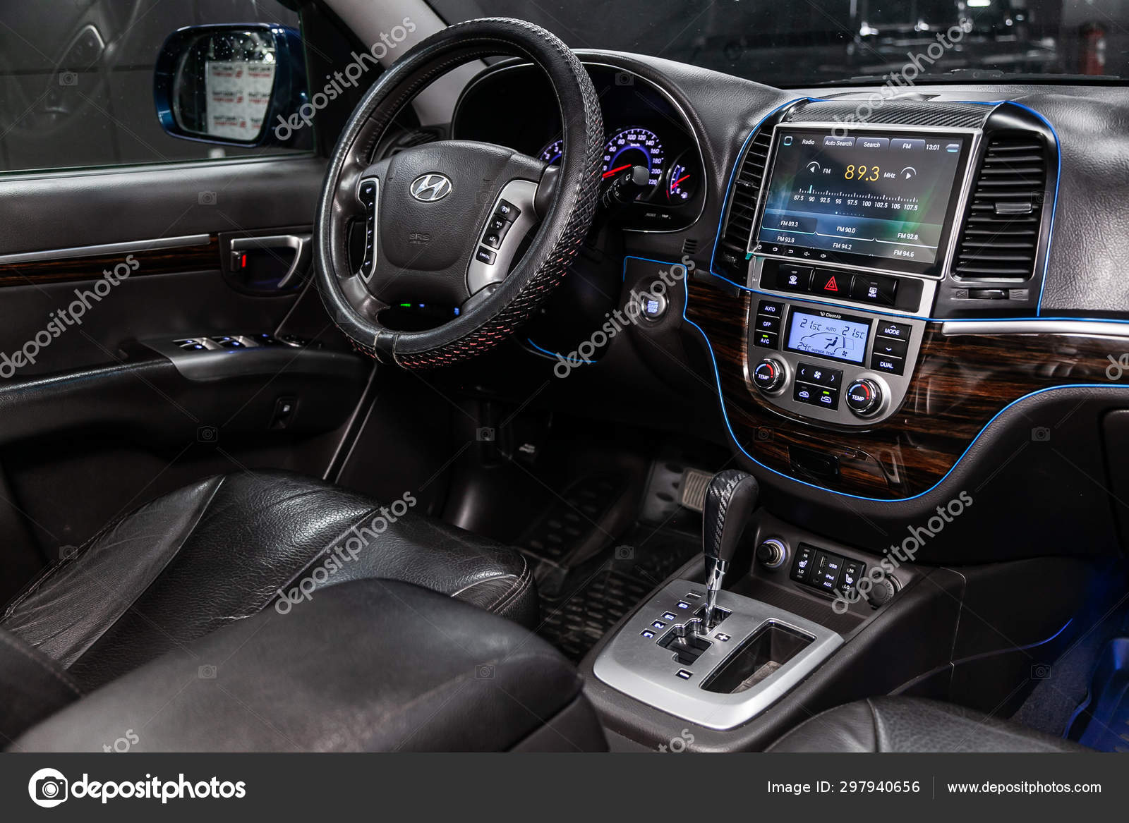 Novosibirsk Russia July 2019 Hyundai Santa Close Dashboard