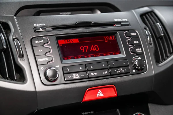 Novosibirsk Russia July 2019 Kia Sportage Car Control Panel Audio — Stock Photo, Image