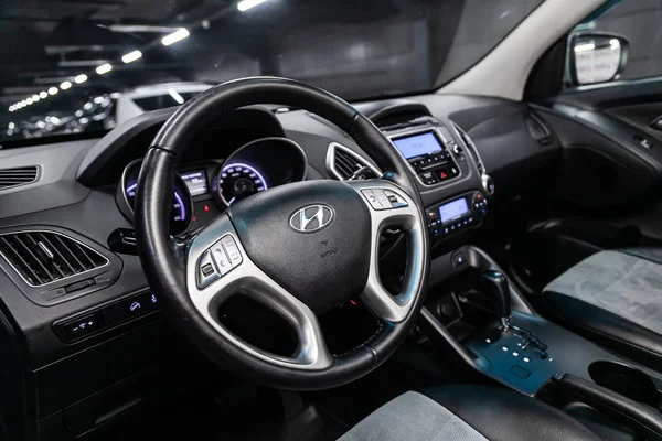 Novosibirsk Rusia Julio 2019 Hyundai Ix35 Primer Plano Del Salpicadero —  Fotos de Stock