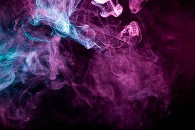 Soyut pembe ve mavi duman arkaplanı, pürüzsüz metin