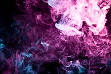 Soyut pembe ve mavi duman arkaplanı, pürüzsüz metin