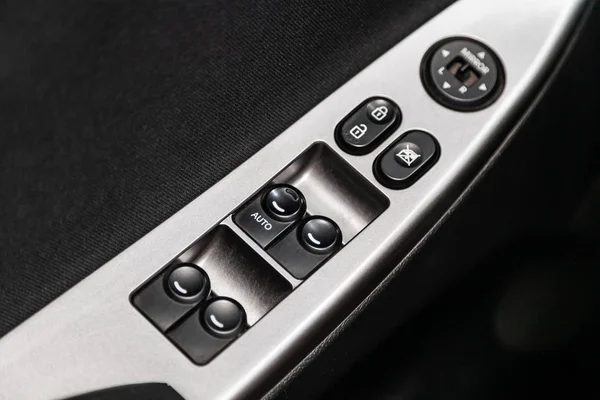 Novosibirsk Russia July 2019 Hyundai Solaris Close Side Door Buttons — Stock Photo, Image