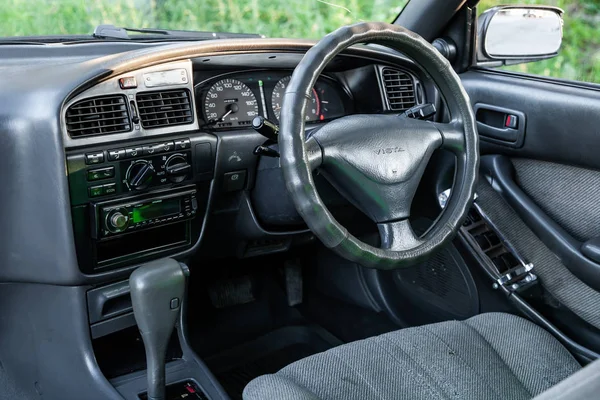 Novosibirsk Rusia Julio 2019 Toyota Vista Black Luxury Car Interior —  Fotos de Stock