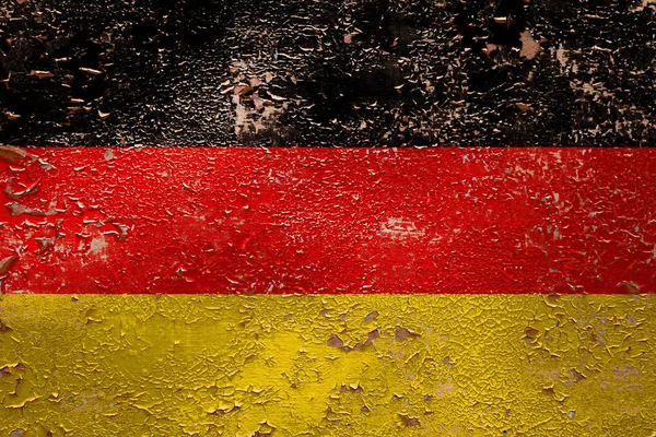 National Flag Germany Old Peeling Wall Background Concept National Pride — Stock Photo, Image