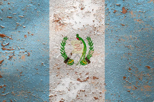 과테말라의 국기낡은 벽면에 국가적 자부심 국가의 상징의 — 스톡 사진