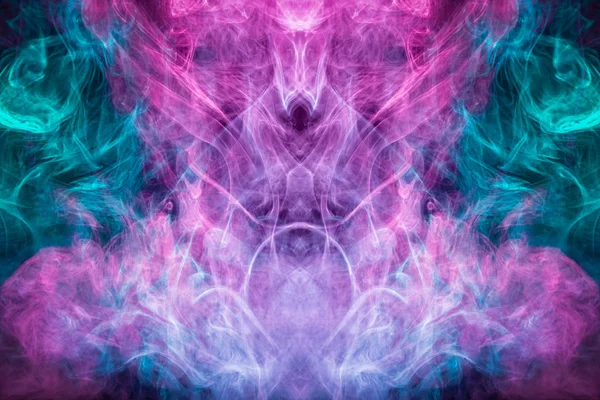 Smoke Pattern Pink Blue Form Horror Monster Dark Isolated Background — Stock Photo, Image