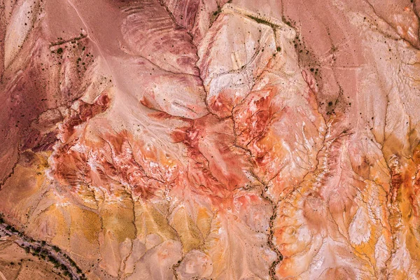 Lenyűgöző Panoráma Egy Hegyi Lánc Csúcsok Kanyon Vörös Agyag Felülnézet — Stock Fotó