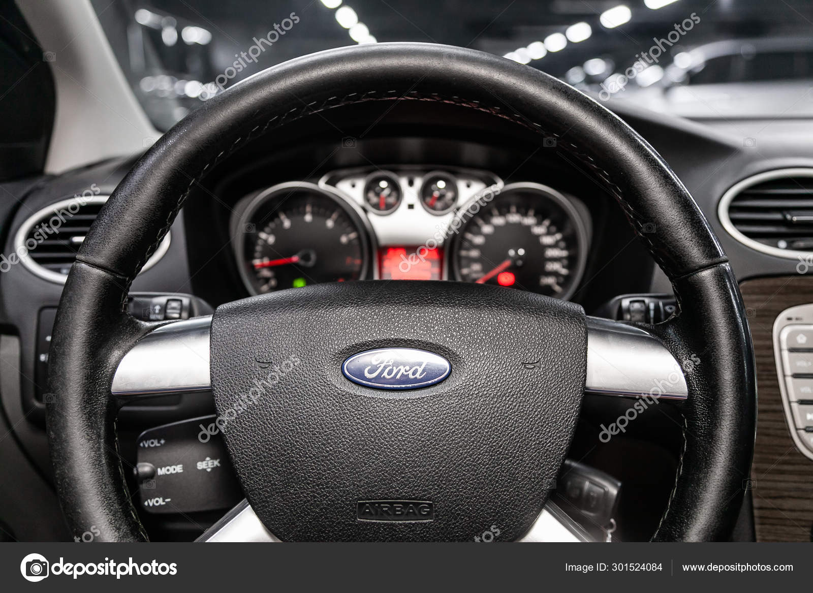 Novosibirsk Russia August 2019 Ford Focus Close Dashboard