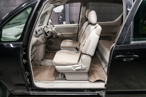 Novosibirsk Russia August 2019 Toyota Porte Black Luxury Car Interior — Stock Photo, Image