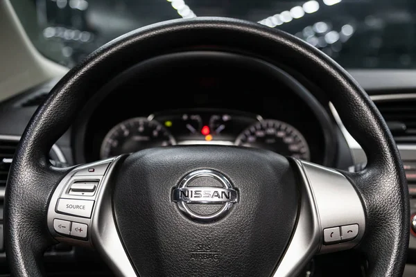 Novosibirsk Rusland Augustus 2019 Nissan Tiida Close Van Het Dashboard — Stockfoto