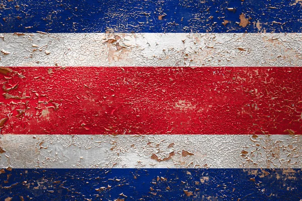 Bandera Nacional Costa Rica Fondo Pared Pelado Edad Concepto Orgullo —  Fotos de Stock