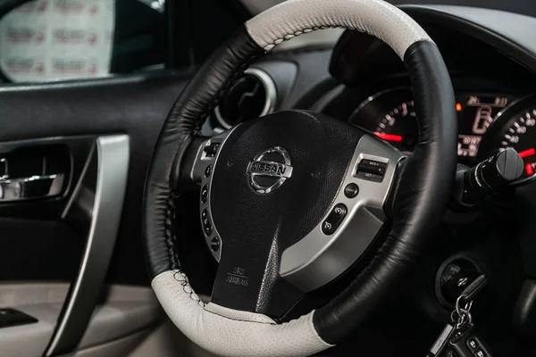 Novosibirsk Rusland Augustus 2019 Nissan Qashqai Close Van Het Dashboard — Stockfoto