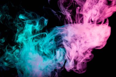 Koyu backgroun parlak pembe jel duman ile renkli Sis