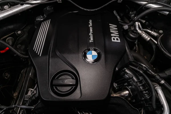 Novosibirsk Rusia Agosto 2019 Bmw Primer Plano Del Motor Vista — Foto de Stock