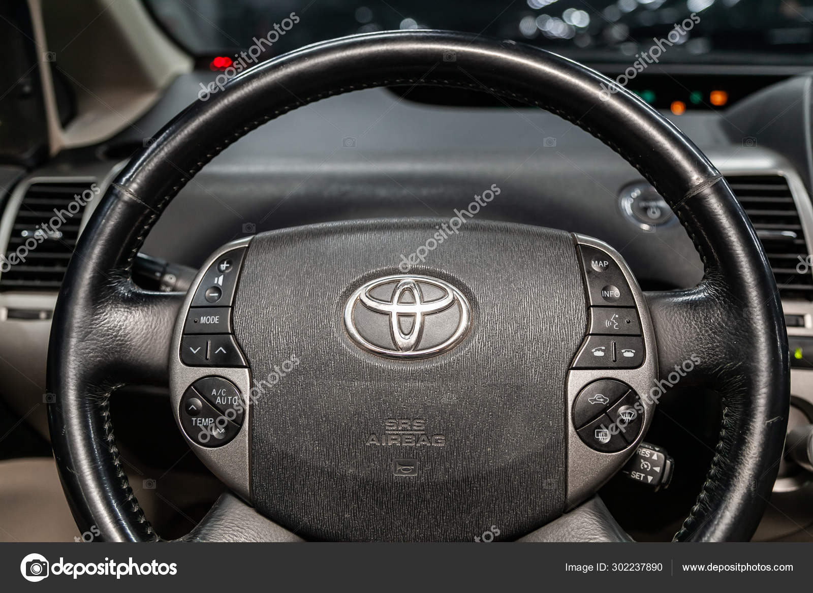 Novosibirsk Russia August 2019 Toyota Prius Close Dashboard