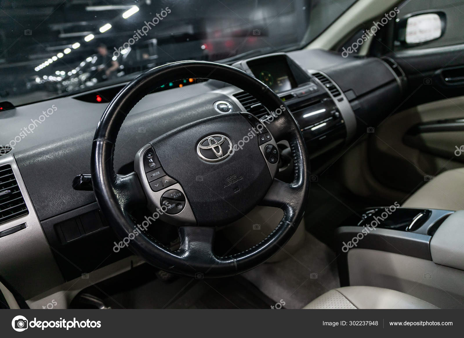 Novosibirsk Russia August 2019 Toyota Prius Close Dashboard