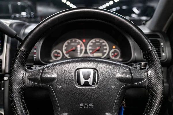 Novosibirsk Rusland Augustus 2019 Honda Close Van Het Dashboard Snelheidsmeter — Stockfoto