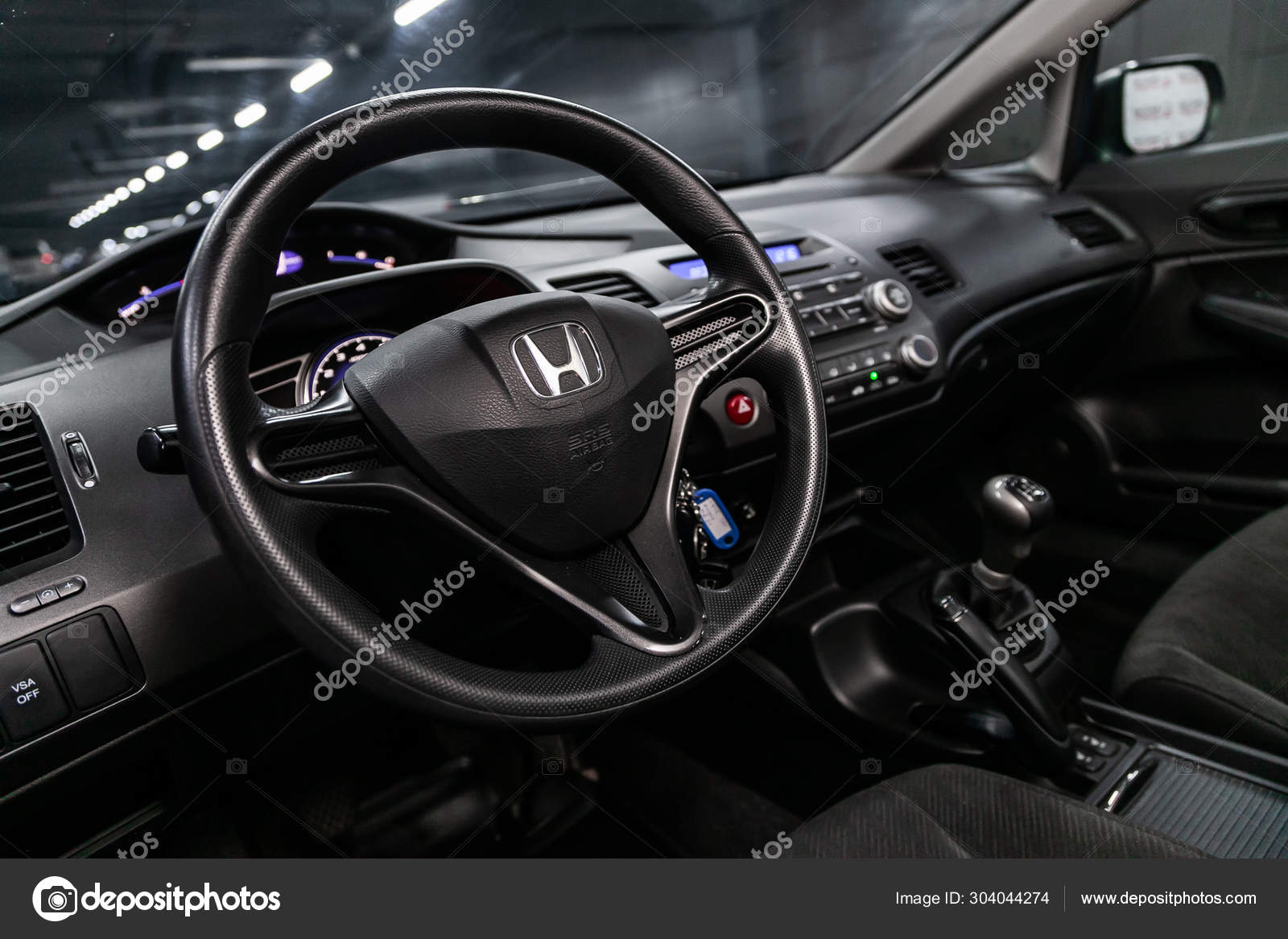 Novosibirsk Russia August 2019 Honda Civic Close Dashboard