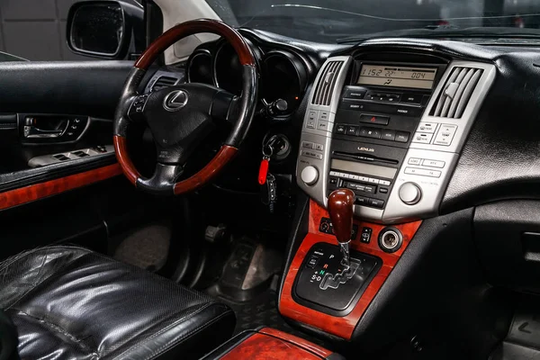 Novosibirsk Rússia Agosto 2019 Lexus 300 Carro Luxo Preto Interior — Fotografia de Stock