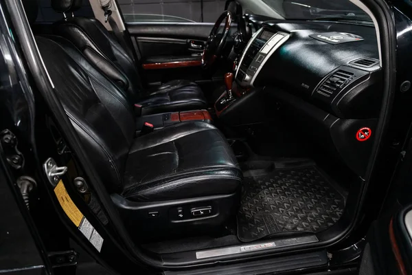 Nowosybirsk Rosja Sierpnia 2019 Lexus 300 Czarny Luksusowy Samochód Wnętrze — Zdjęcie stockowe