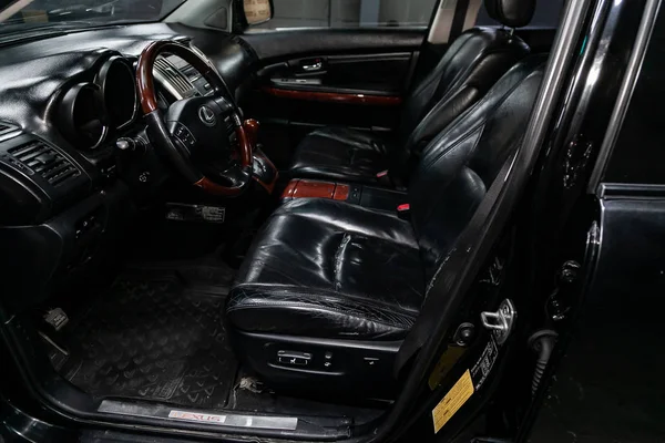 Novosibirsk Russia August 2019 Lexus 300 Black Luxury Car Interior — Stock Photo, Image