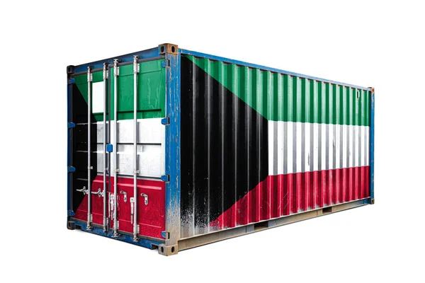 Поняття Експорту Імпорту Кувейту Контейнерних Перевезень Національної Доставки Вантажів Перевезення — стокове фото