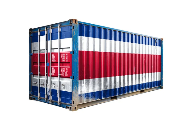 Das Konzept Der Costa Rica Export Import Containertransport Und Nationale — Stockfoto