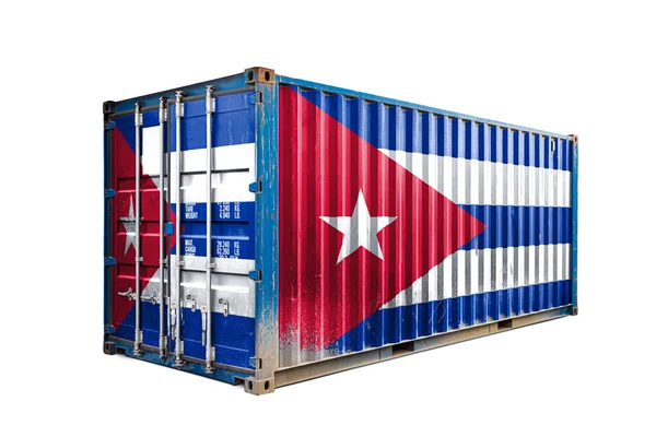 Concepto Exportación Importación Cuba Transporte Contenedores Entrega Nacional Mercancías Contenedor — Foto de Stock