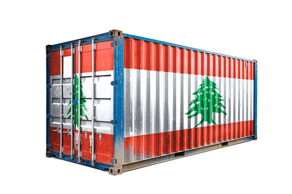 Concept Lebanon Export Import Container Transporting National Delivery Goods Transporting — Stock Photo, Image