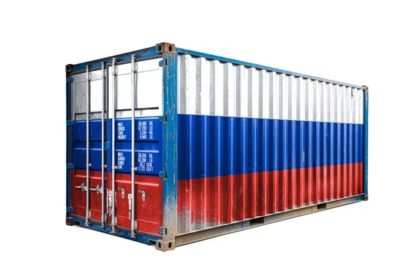 Concept Russia Export Import Container Transporting National Delivery Goods Transporting — Stock Photo, Image