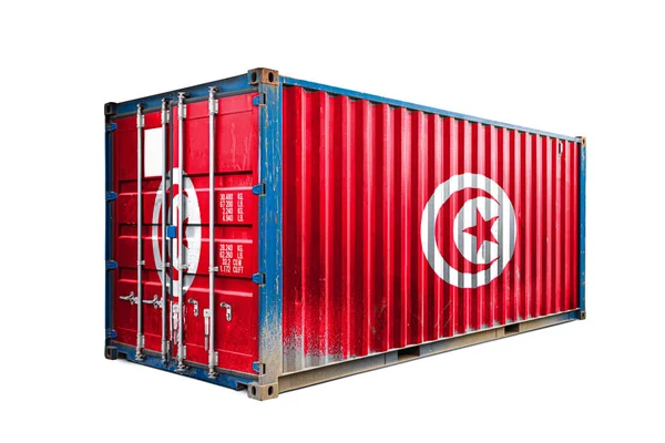 Concept Tunisia Export Import Container Transporting National Delivery Goods Transporting — Stock Photo, Image