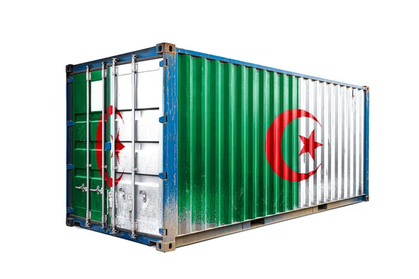 Conceito Argélia Exportação Importação Transporte Contêineres Entrega Nacional Mercadorias Contêiner — Fotografia de Stock