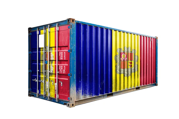 Concetto Andorra Esportazione Importazione Trasporto Container Consegna Nazionale Delle Merci — Foto Stock