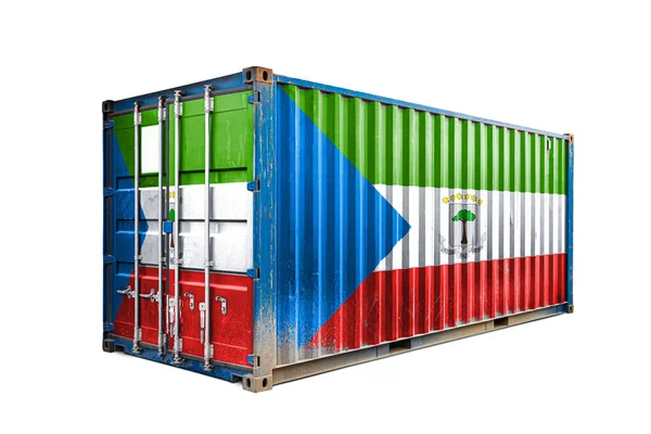 Concepto Exportación Importación Ecuatorial Guinea Transporte Contenedores Entrega Nacional Mercancías — Foto de Stock