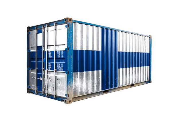 Концепція Фінляндії Експортно Імпортних Контейнерних Перевезень Національної Доставки Вантажів Перевезення — стокове фото
