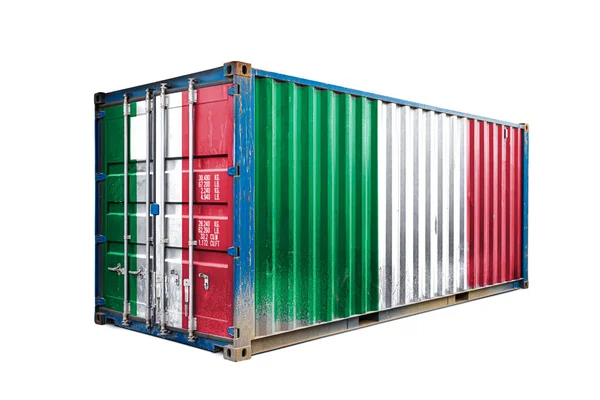 Concept Italy Export Import Container Transporting National Delivery Goods Transporting — Stock Photo, Image