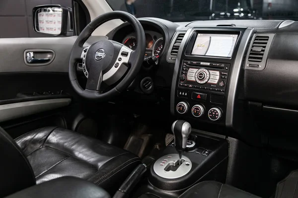 Novosibirsk Russia August 2019 Nissan Trail Close Dashboard Player Steering — Stock Photo, Image