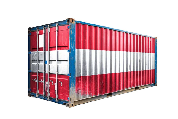 Concept Austria Export Import Container Transporting National Delivery Goods Transporting — Stock Photo, Image