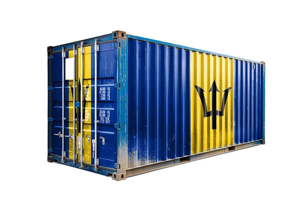 Concepto Exportación Importación Barbados Transporte Contenedores Entrega Nacional Mercancías Contenedor —  Fotos de Stock
