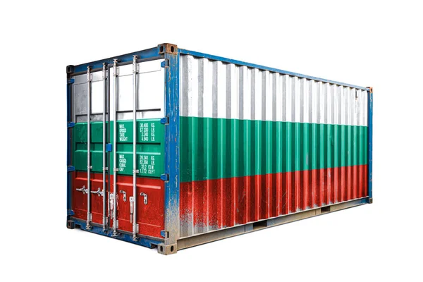 Concept Bulgaria Export Import Container Transporting National Delivery Goods Transporting — Stock Photo, Image