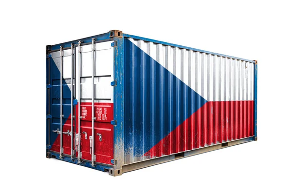 Concetto Esportazione Importazione Ceca Trasporto Container Consegna Nazionale Delle Merci — Foto Stock