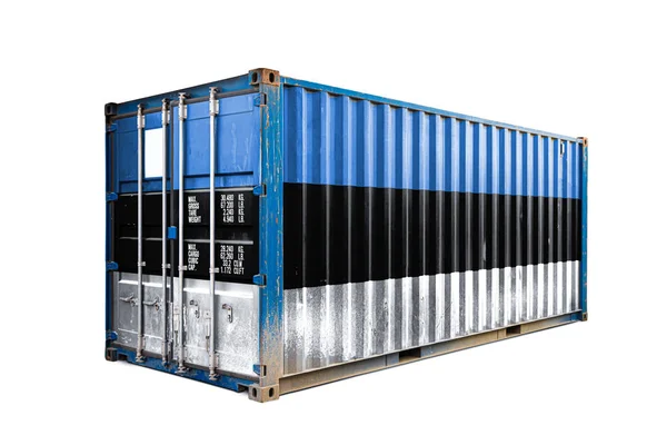 Concept Estonia Export Import Container Transporting National Delivery Goods Transporting — стокове фото